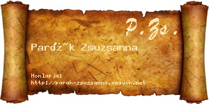 Parák Zsuzsanna névjegykártya